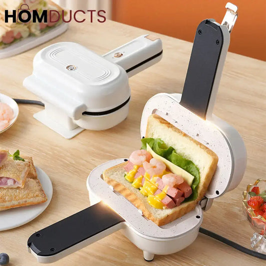 Compact Electric Sandwich Maker – Non-Stick Breakfast Toaster with Quick Heat & Easy Clean-Up