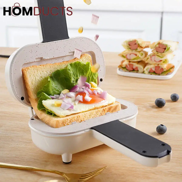 Compact Electric Sandwich Maker – Non-Stick Breakfast Toaster with Quick Heat & Easy Clean-Up