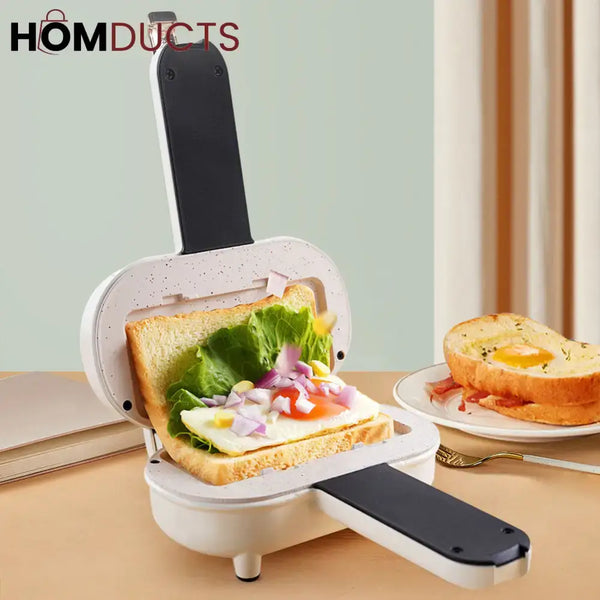 Compact Electric Sandwich Maker – Non-Stick Breakfast Toaster with Quick Heat & Easy Clean-Up