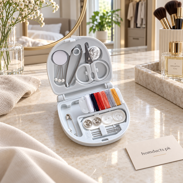 Compact mini sewing kit in a hard case