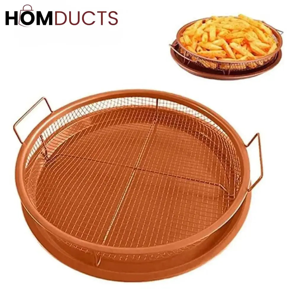 Copper Crisper Tray - Achieve Perfectly Crisped Food in Your Oven Round