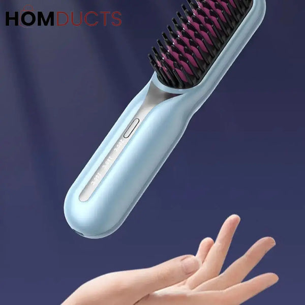 Cordless Hair Straightener Brush - Fast Heating Portable Styling for Women