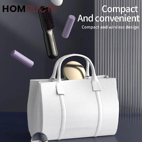 Cordless Hair Straightener Brush - Fast Heating Portable Styling for Women
