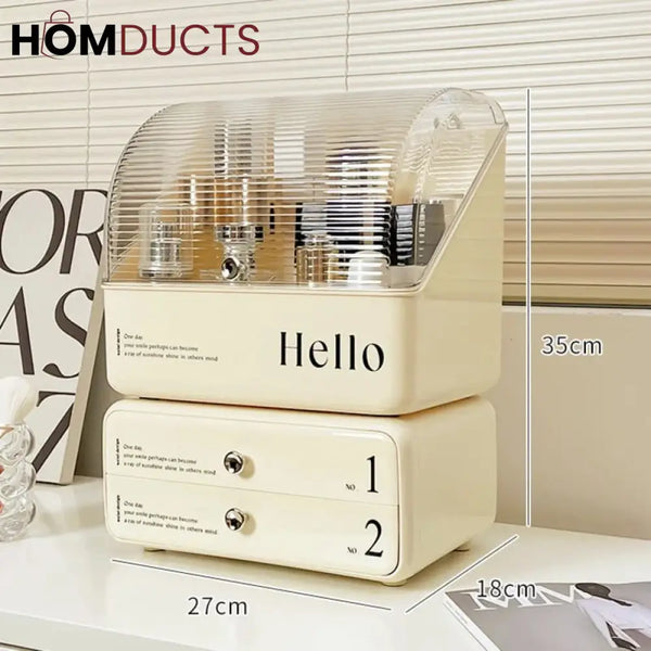 Cosmetic Organizer With Rotating Brush Holder