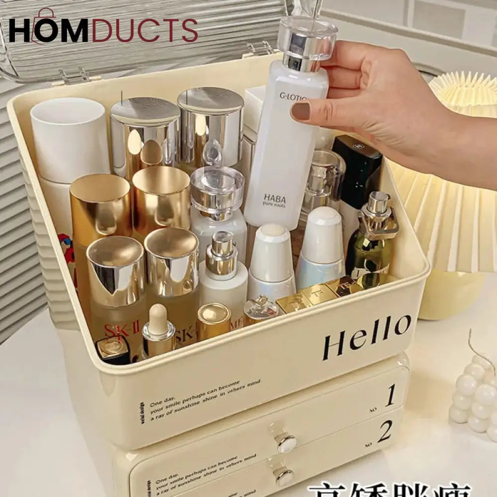 Cosmetic Organizer With Rotating Brush Holder