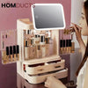 Cosmetic Storage Box With Mirror Led Light J & C Organizer