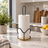 Countertop tissue holder with wooden base