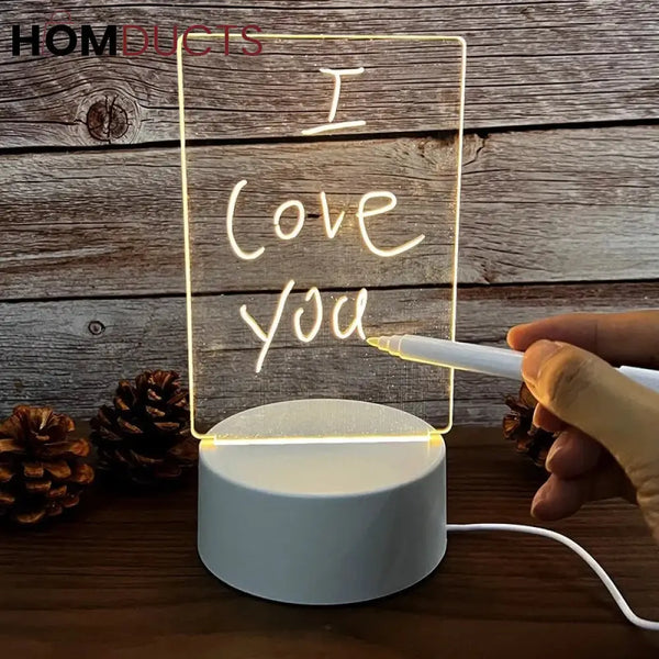 Creative Led Night Light With Note Board