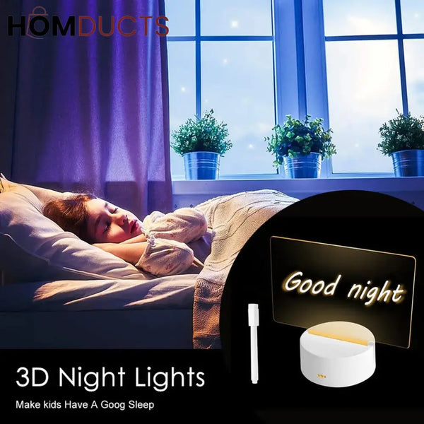 Creative Led Night Light With Note Board