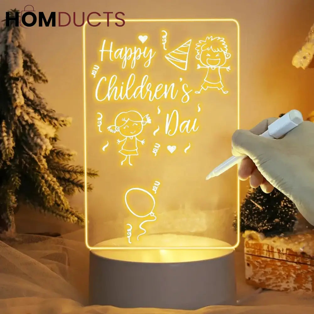 Creative Led Night Light With Note Board – Homducts