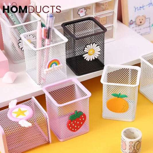 Creative Metal Mesh Stationery Holder