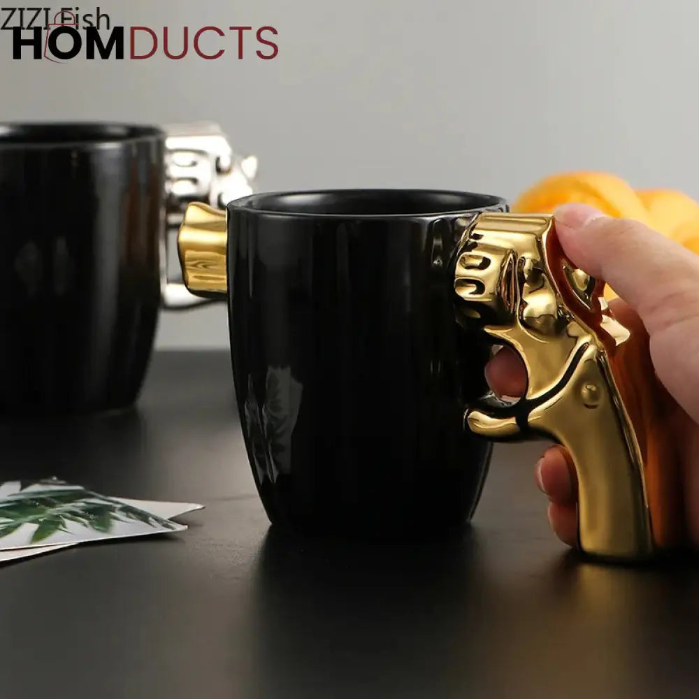 Creative Revolver Shape Ceramic Mug