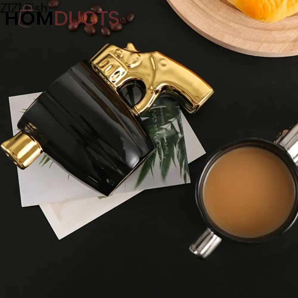 Creative Revolver Shape Ceramic Mug