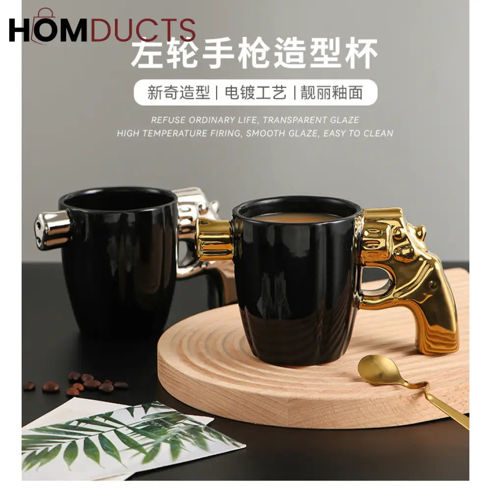 Creative Revolver Shape Ceramic Mug