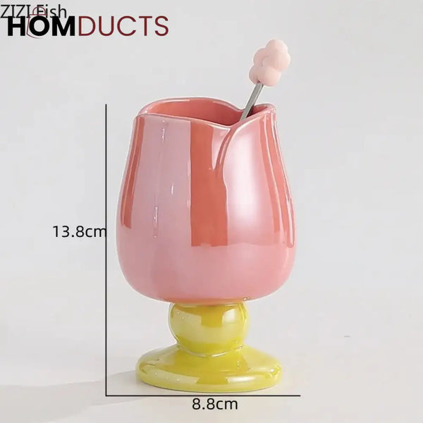 Creative Tulip Shape Ceramic Cup