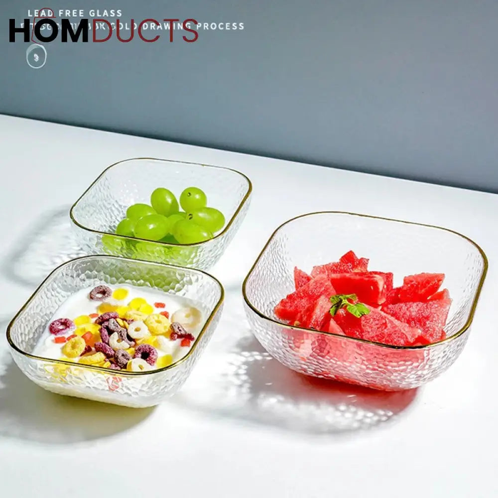 Crystal Clear Square Bowl - Versatile & Stylish Tableware for Home