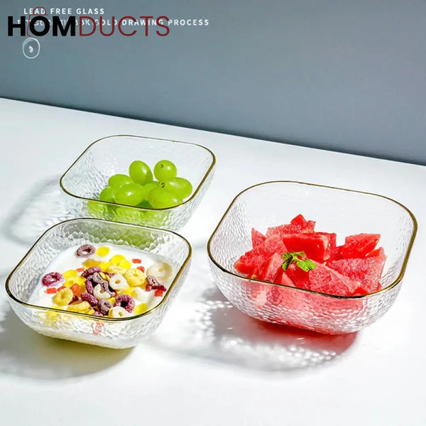 Crystal Clear Square Bowl - Versatile & Stylish Tableware for Home