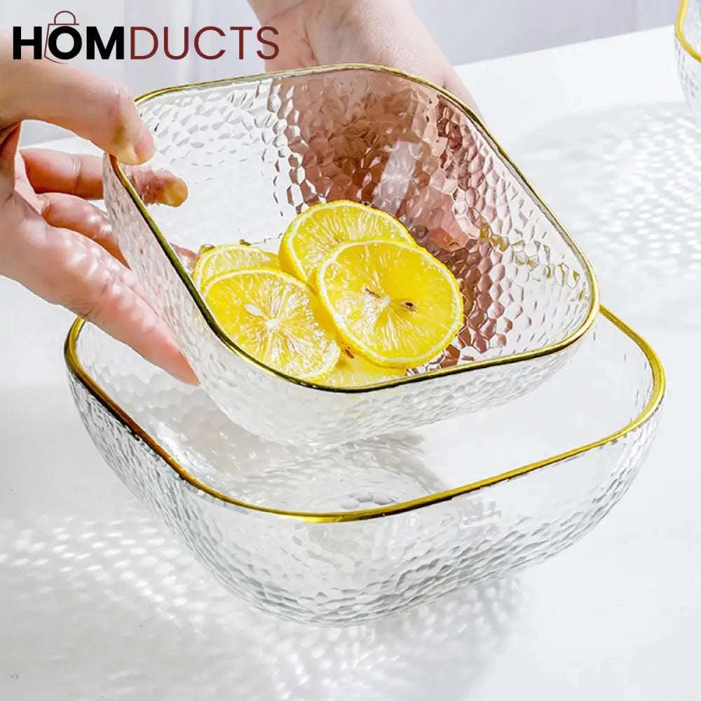 Crystal Clear Square Bowl - Versatile & Stylish Tableware for Home