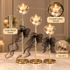 Crystal Lotus Gold Candle Stands – Set of 3 product features