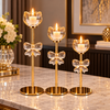 Crystal Lotus Gold Candle Stands – Set of 3 styled lifestyle image