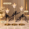 Crystal Tulip Gold Candle Stands – Set of 3 product features