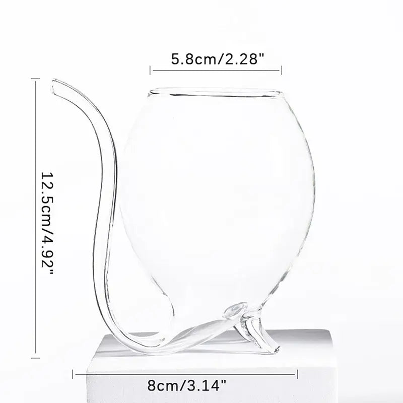 Curved Cocktail Glass with Built-In Straw – Unique Artistic Drinkware Water Bottles