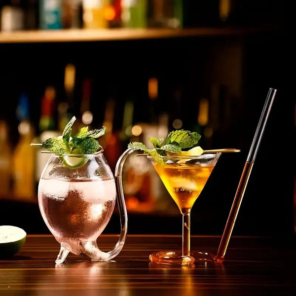 Vampire Wine Glass with Built-In Straw - Unique Drinking Experience