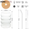 Curvy Glass Tumbler Set with Bamboo Lids & Glass Straws – Aesthetic Iced Coffee & Juice Cups