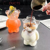 Cute Bear-Shaped Glass Cups– Reusable 3D Animal Drinkware for Coffee Juice & Cocktails