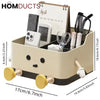 Cute Cartoon Desktop Storage Box | Multi-Grid Cosmetic & Desk Organizer