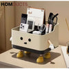 Cute Cartoon Desktop Storage Box | Multi-Grid Cosmetic & Desk Organizer