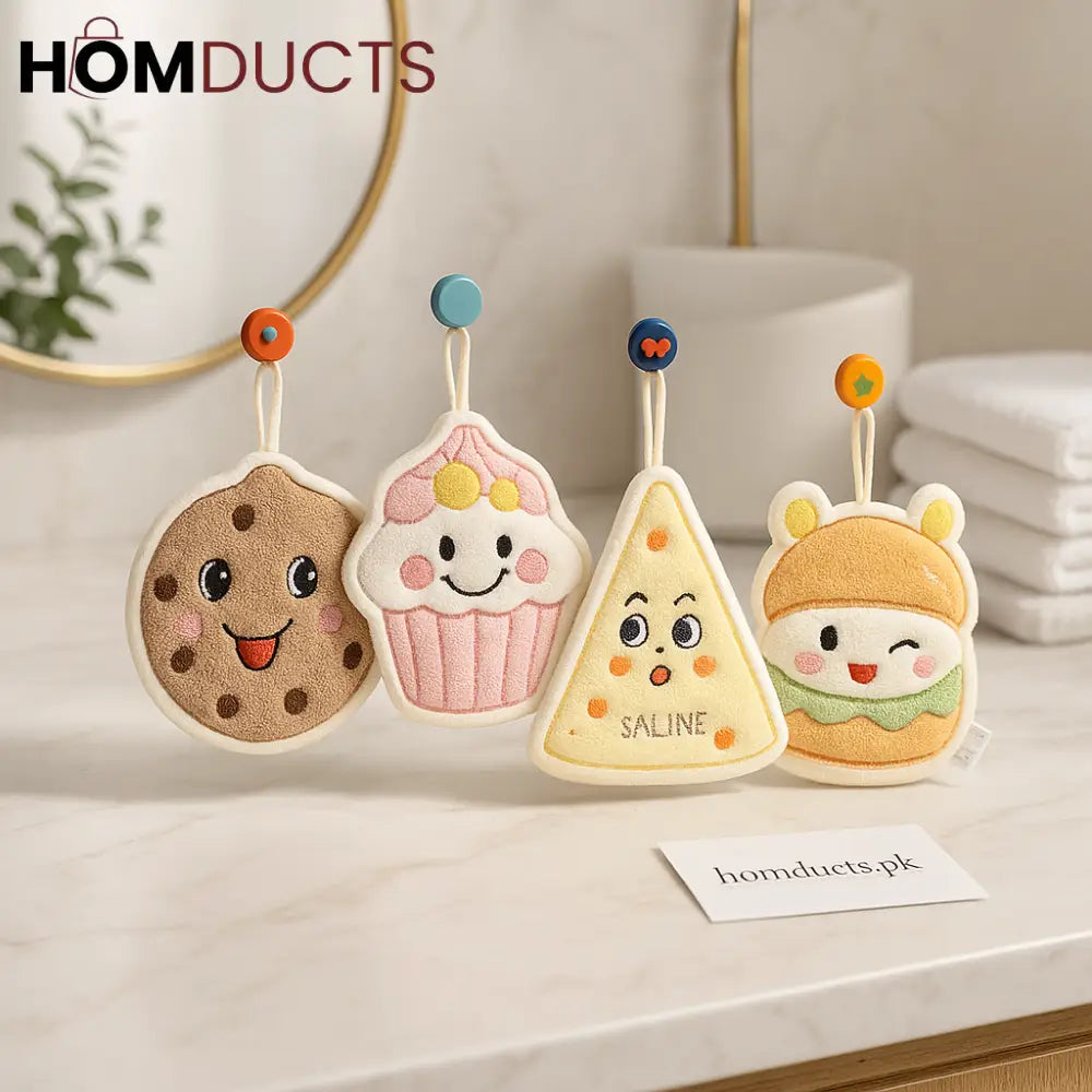 Cute Cartoon Food-Themed Hanging Hand Towels