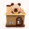 Cute cartoon house money saving box for kids - brown design