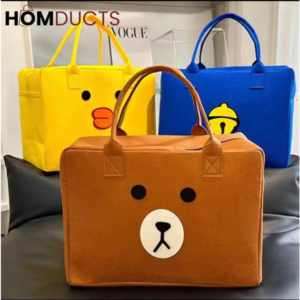 Cute Cartoon Storage Bag for Laundry & Travel – Zippered Lightweight Organizer for Kids & Adults