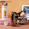Cute Cartoon-Themed Water Bottle and Plush Toy Set for Kids