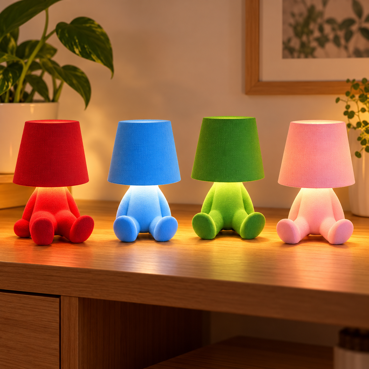 Cute character table lamp in assorted colours