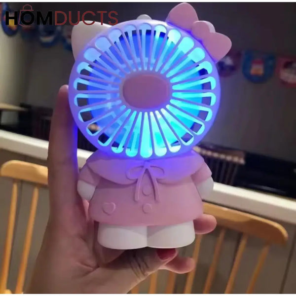 Cute & Compact Hello Kitty Rechargeable Handheld Mini Pocket Fan