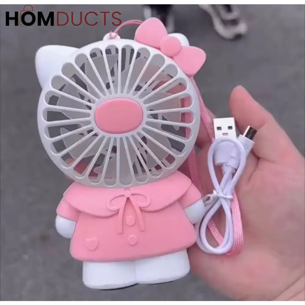 Cute & Compact Hello Kitty Rechargeable Handheld Mini Pocket Fan