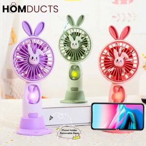 Cute Handheld Fan With Night Light