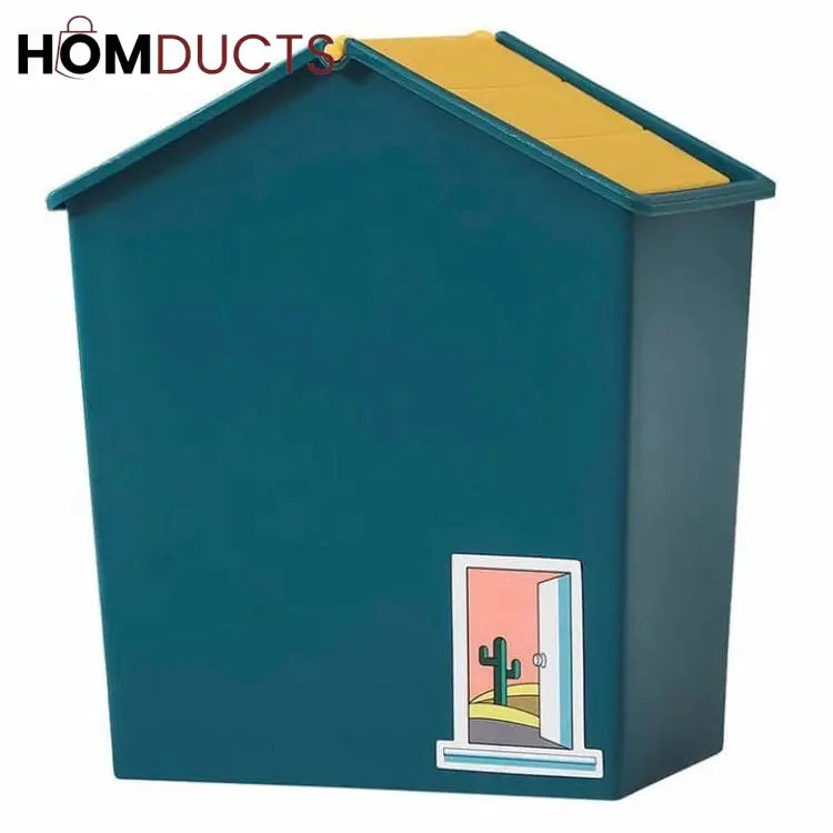 Cute Mini Desktop Trash Can with Swing Lid - Perfect for Home & Office