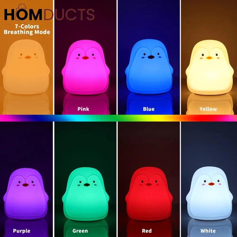 Cute Penguin 7 Color Changing Lamp For Kids