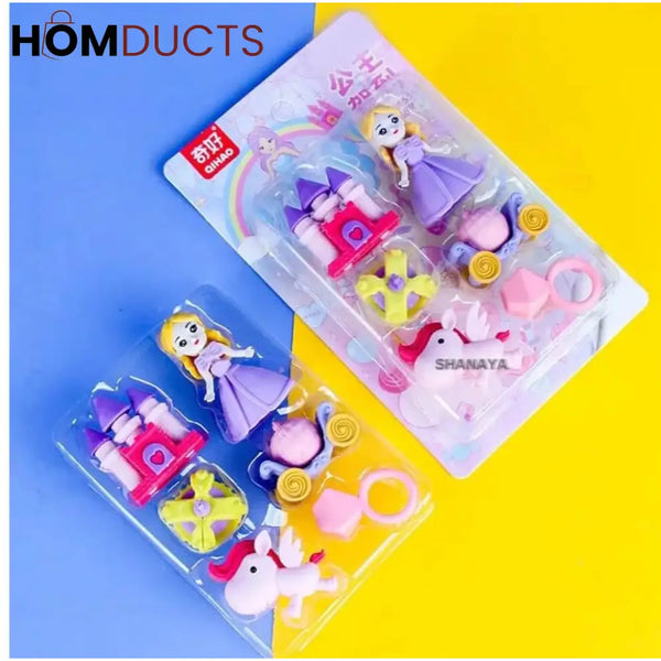 Cute Princess Style Erasers Set