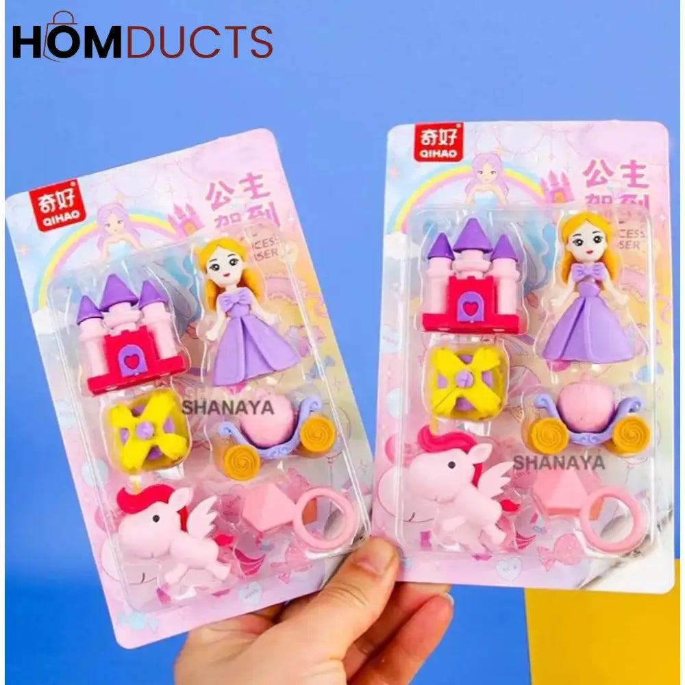 Cute Princess Style Erasers Set