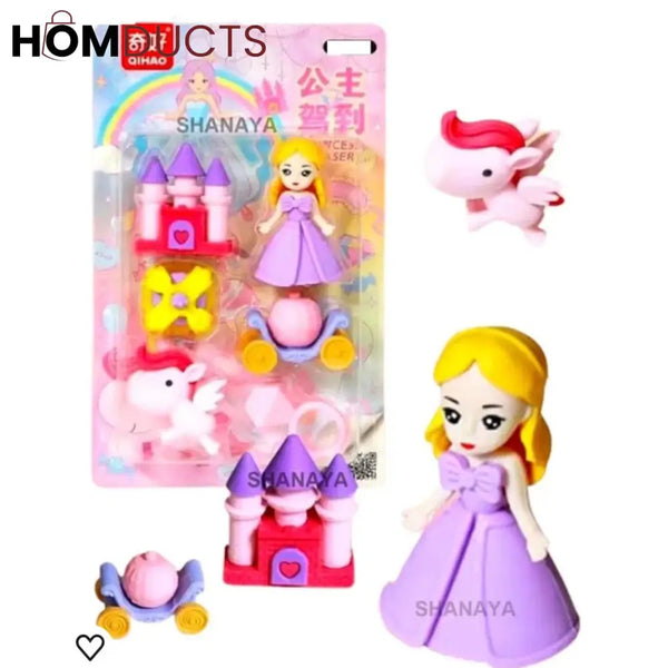 Cute Princess Style Erasers Set