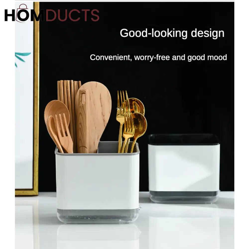 Cutlery Holder With Drain Option