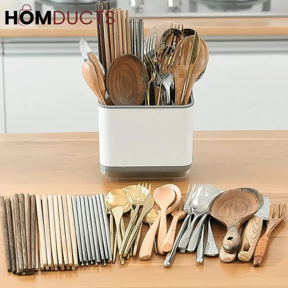 Cutlery Holder With Drain Option