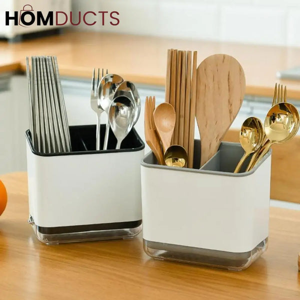 Cutlery Holder With Drain Option