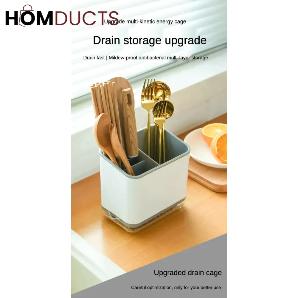 Cutlery Holder With Drain Option