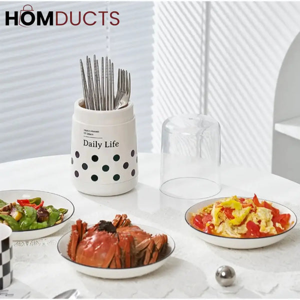Cutlery Holder With Lid