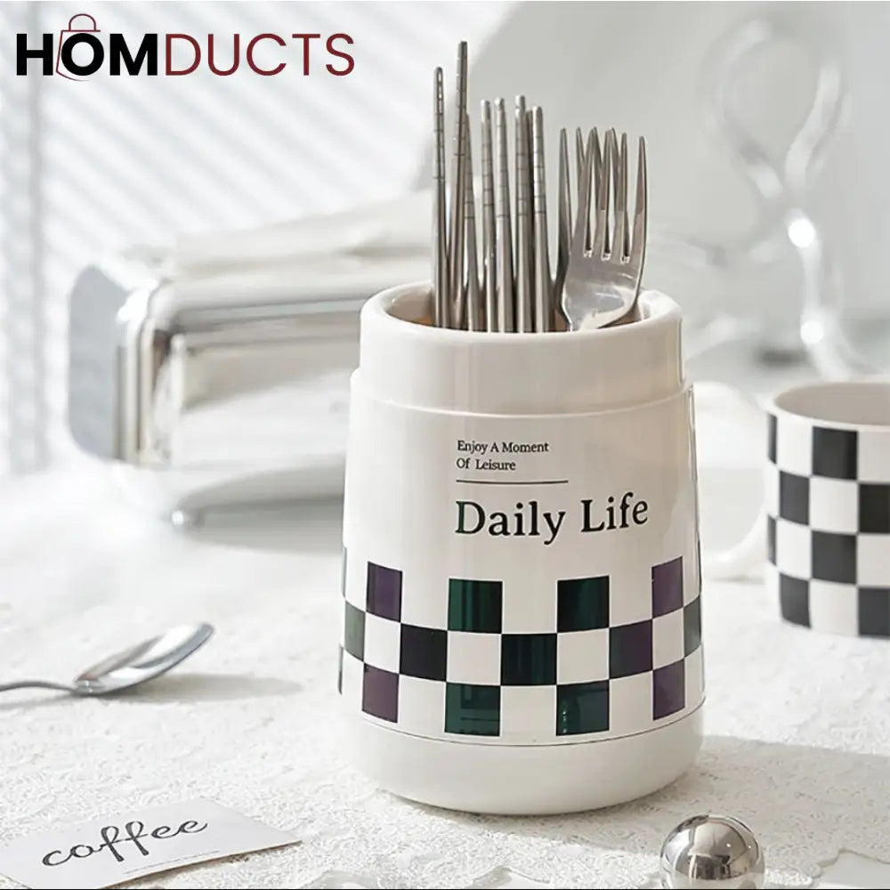 Cutlery Holder With Lid